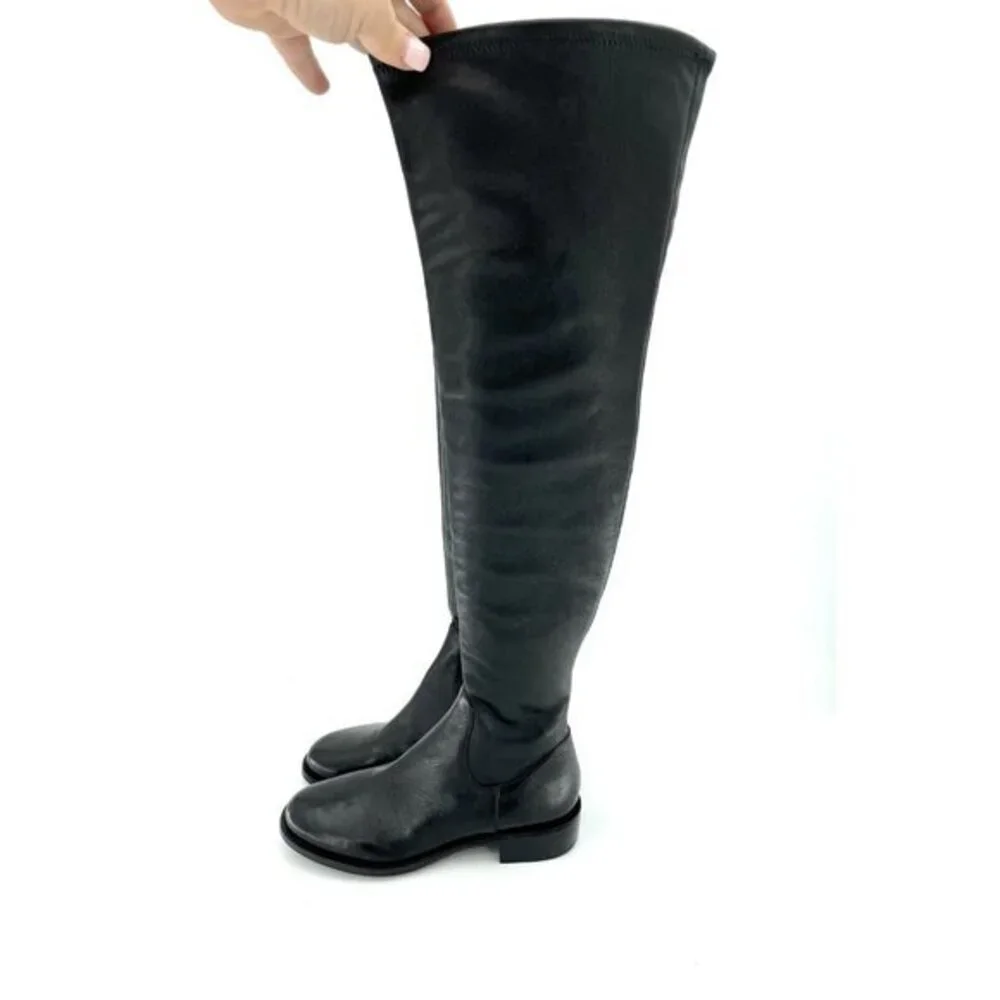 Via Spiga Boots Boni Over the Knee Black Leather Tall Riding SZ 5.5 New